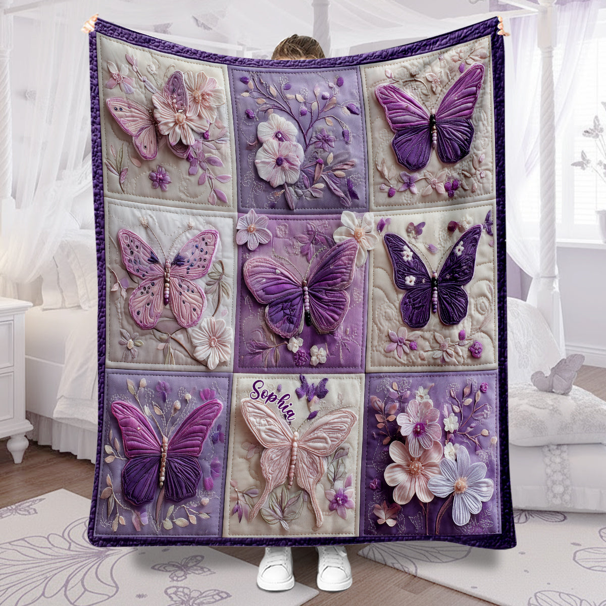 Love Butterflies - Personalized Butterfly Blanket