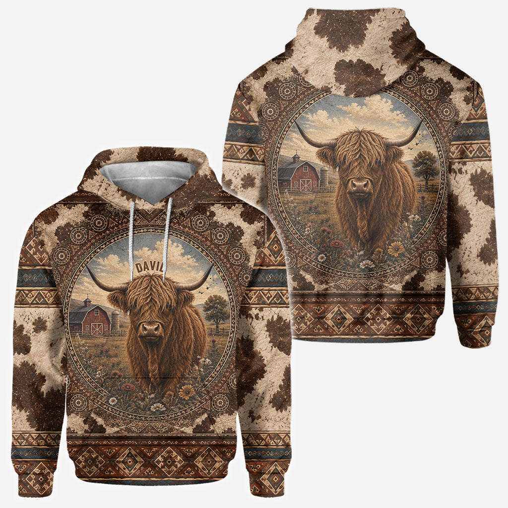Highland Cow Farm - Personalized Highland Cow All Over Shirt