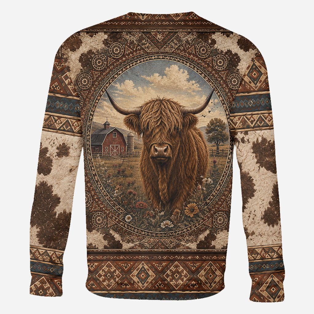 Highland Cow Farm - Personalized Highland Cow All Over Shirt