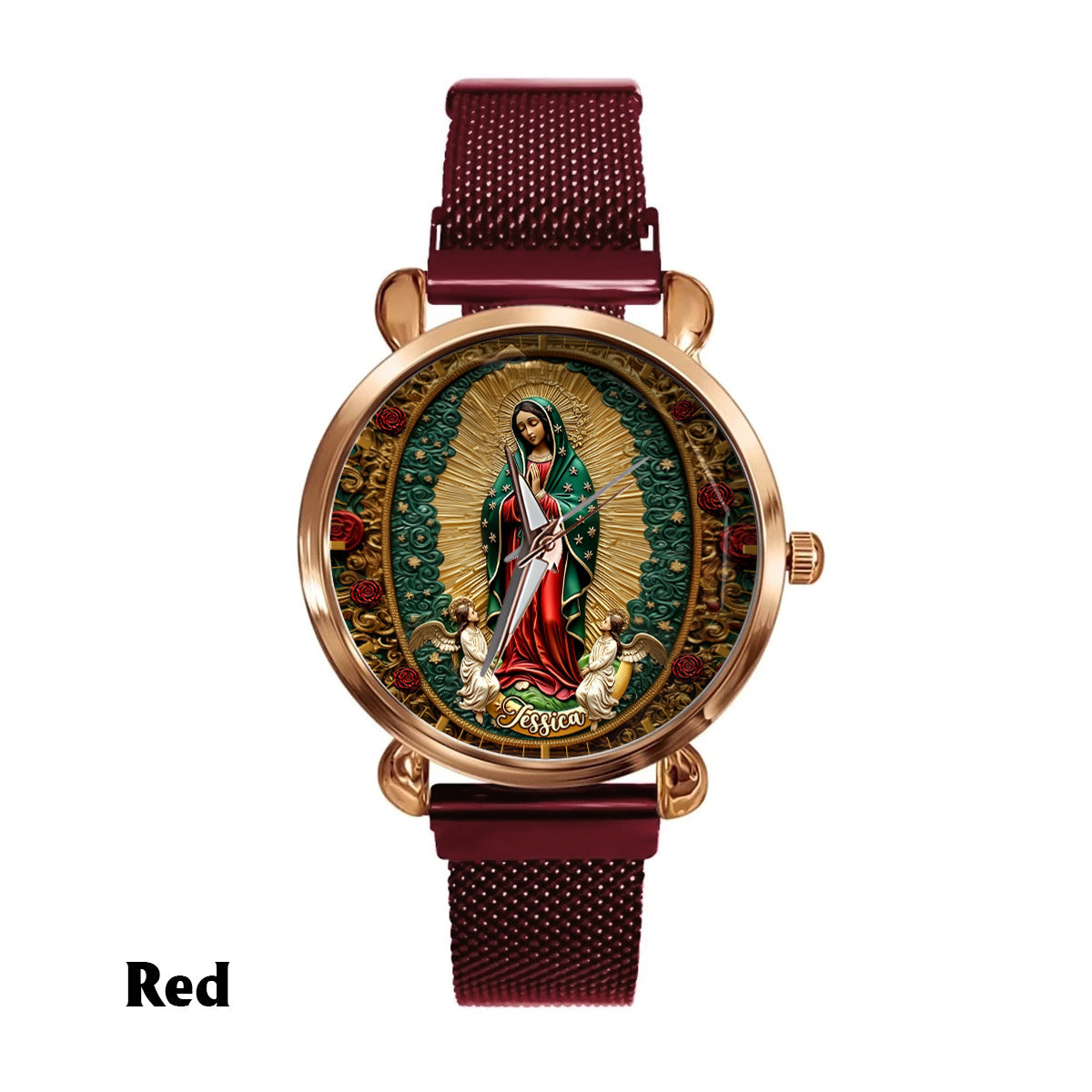 Notre-Dame de Guadalupe - Montre-bracelet chrétienne personnalisée pour femme