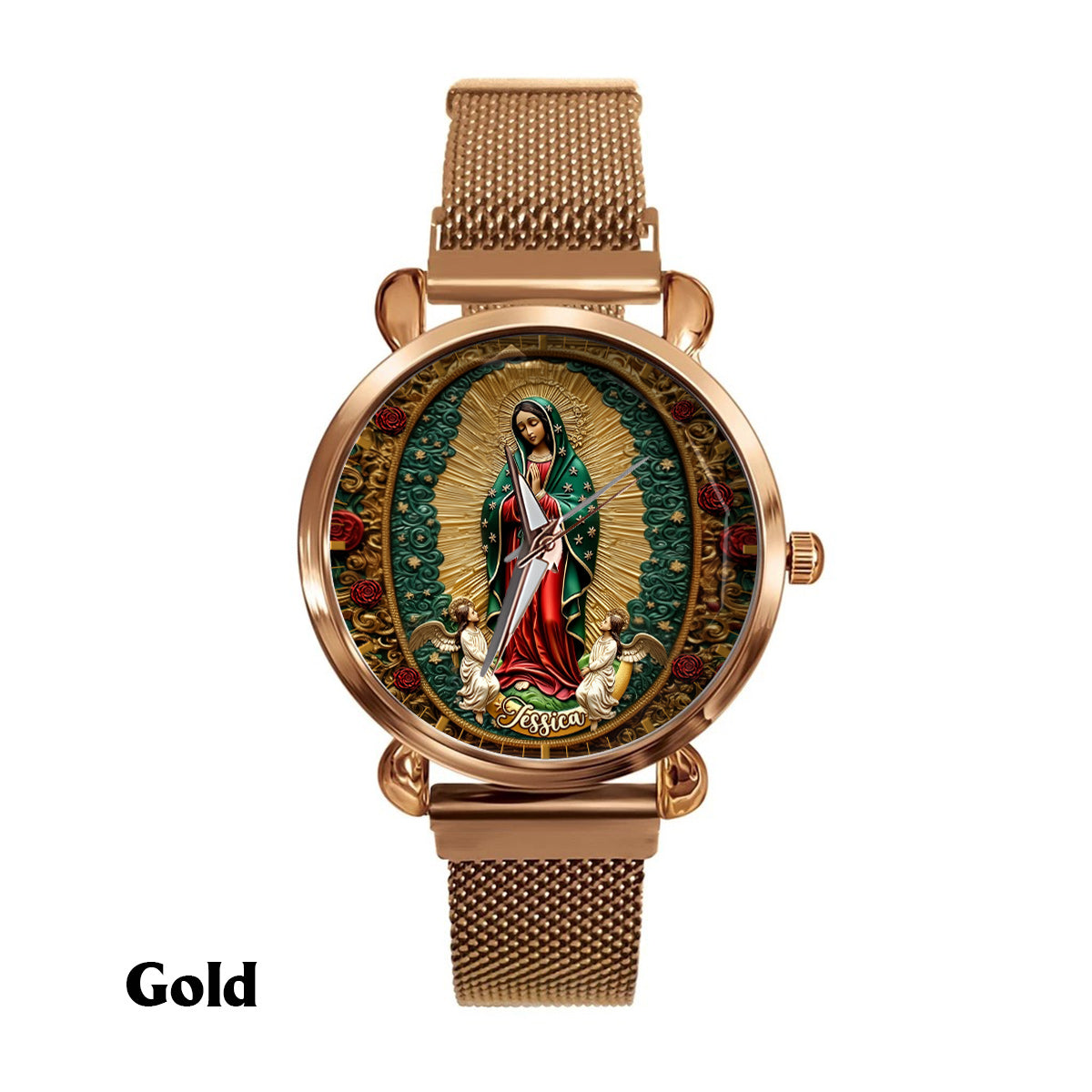 Notre-Dame de Guadalupe - Montre-bracelet chrétienne personnalisée pour femme