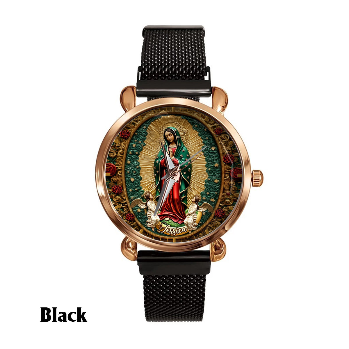 Notre-Dame de Guadalupe - Montre-bracelet chrétienne personnalisée pour femme
