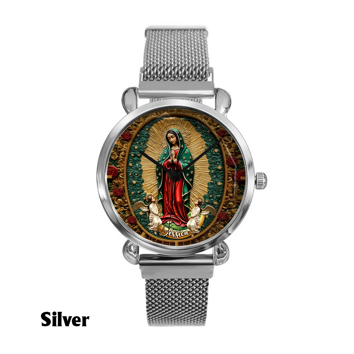 Notre-Dame de Guadalupe - Montre-bracelet chrétienne personnalisée pour femme