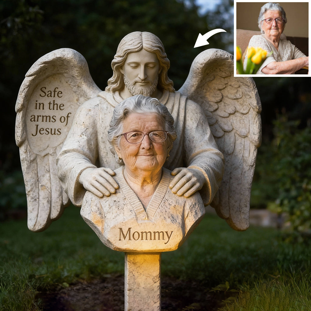 Safe In The Arms Of Jesus - Personalized Memorial Acrylic Garden Sign/ Acrylic Plaque Sign