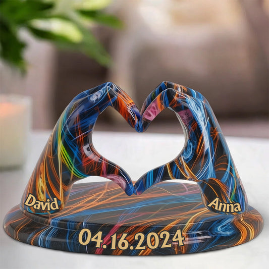 Anniversary Couple Love - Personalized Couple Custom Shaped Acrylic Plaque