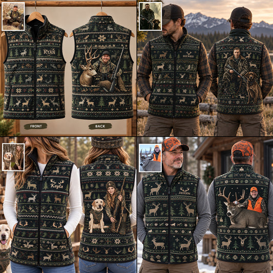 Born To Hunt - Personalized Hunting Flannel Fleece Vest