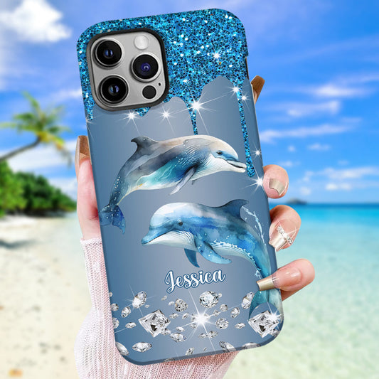 Magnifiques dauphins - Coque de téléphone personnalisée avec impression intégrale de dauphins