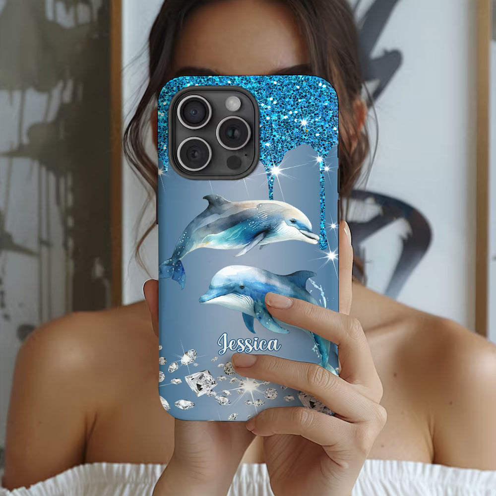Magnifiques dauphins - Coque de téléphone personnalisée avec impression intégrale de dauphins