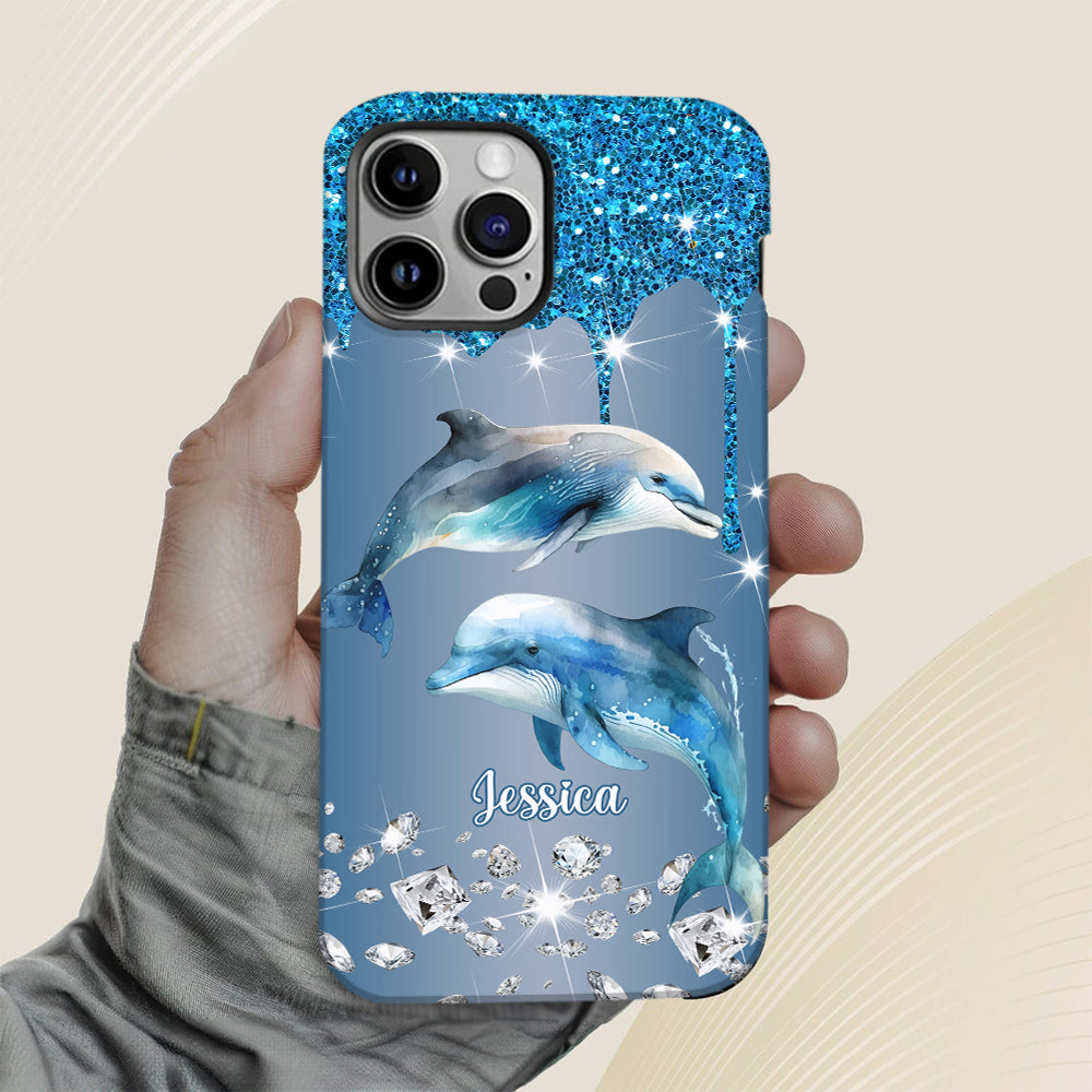 Magnifiques dauphins - Coque de téléphone personnalisée avec impression intégrale de dauphins