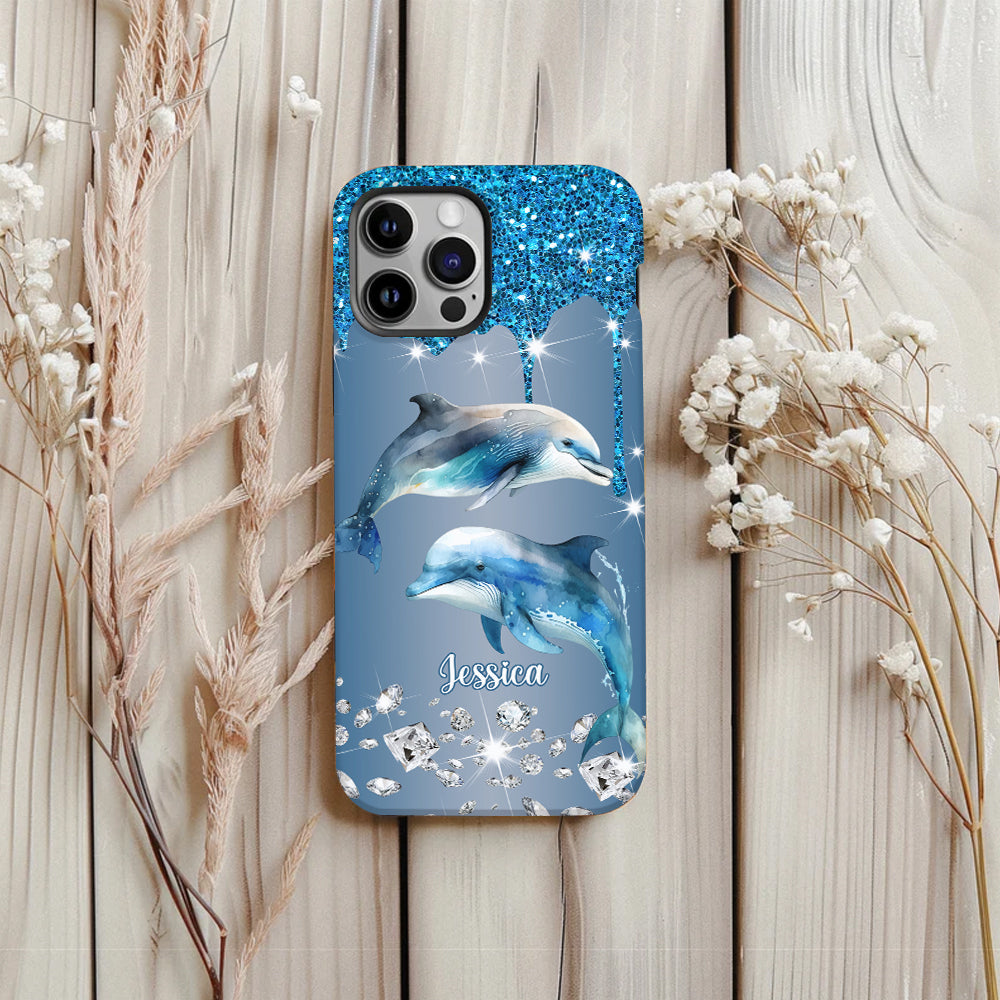 Magnifiques dauphins - Coque de téléphone personnalisée avec impression intégrale de dauphins