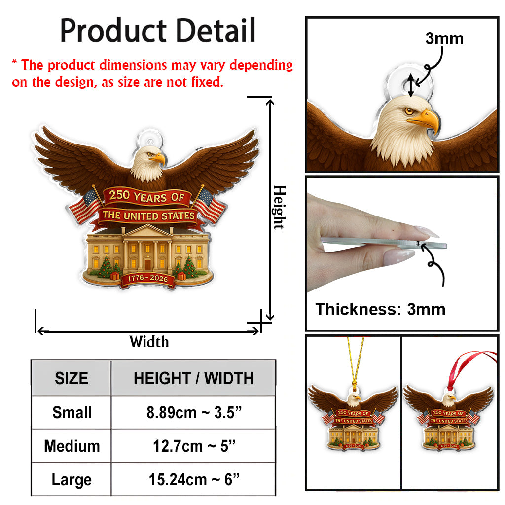 Eagle 250 Years of The United States - Personalized Bald Eagle Ornament