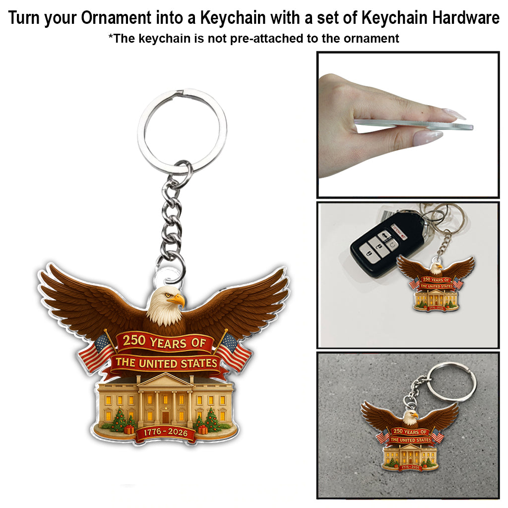 Eagle 250 Years of The United States - Personalized Bald Eagle Ornament