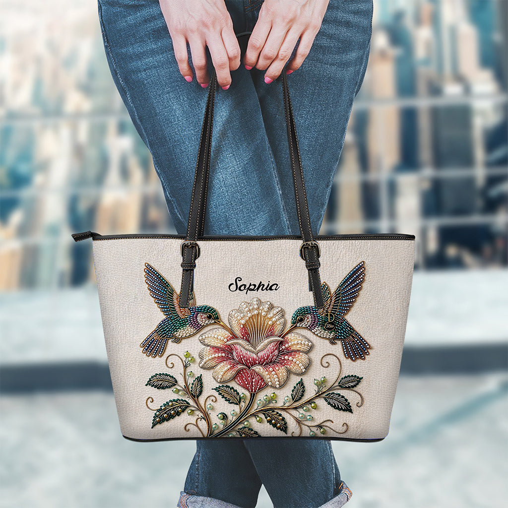 Liebe Kolibri - Personalisierte Kolibri Leder Tasche