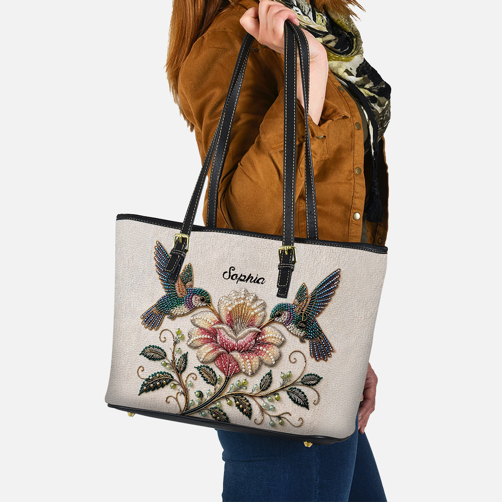 Liebe Kolibri - Personalisierte Kolibri Leder Tasche