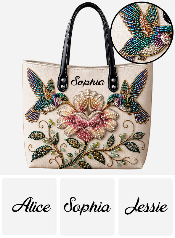 Liebe Kolibri - Personalisierte Kolibri Leder Tasche