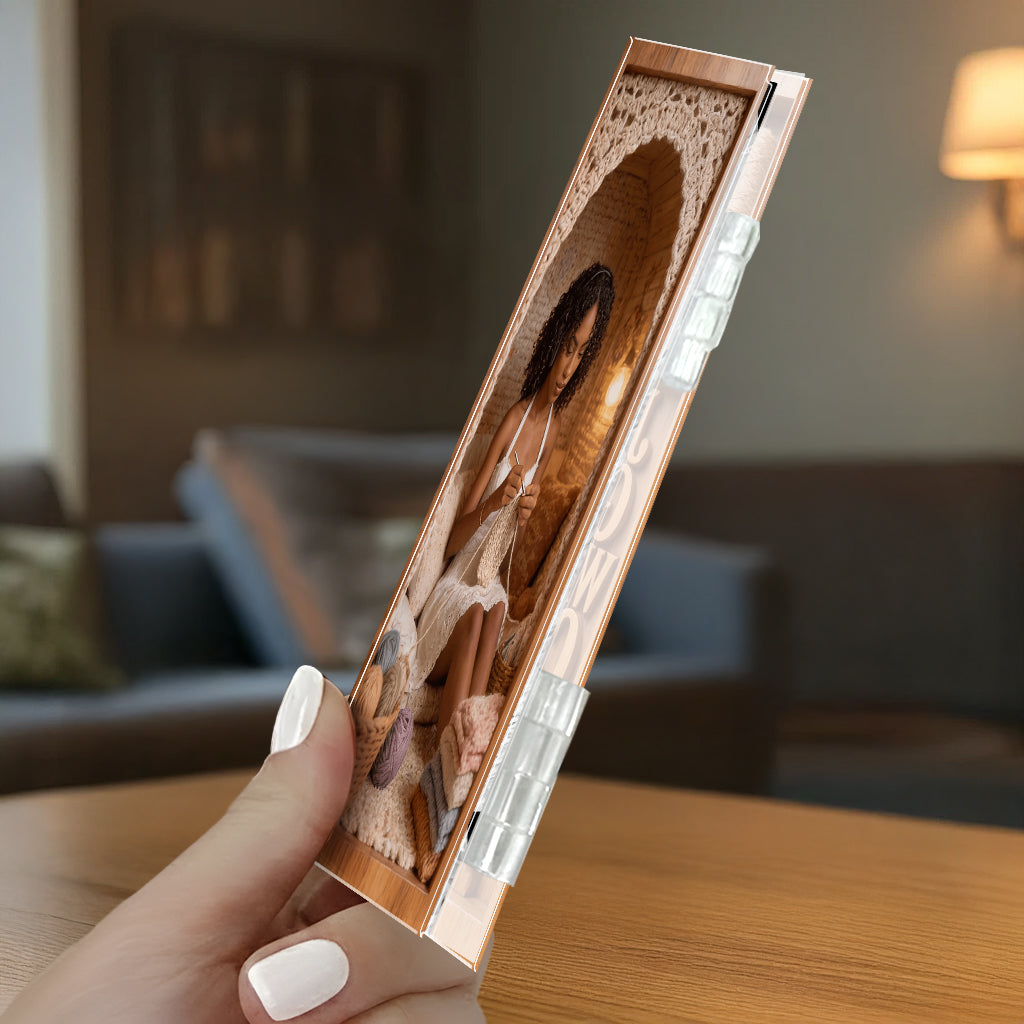 Einfach ein Mädchen, das Häkeln liebt – personalisiertes Acryl-Diptychon aus Häkelarbeit