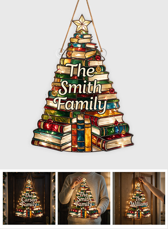 Book Christmas Tree - Personalized Book LED Light Acrylic Sign
