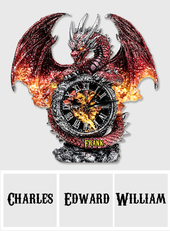 The Magic Of Dragon - Personalized Dragon LED Light Wall Clock
