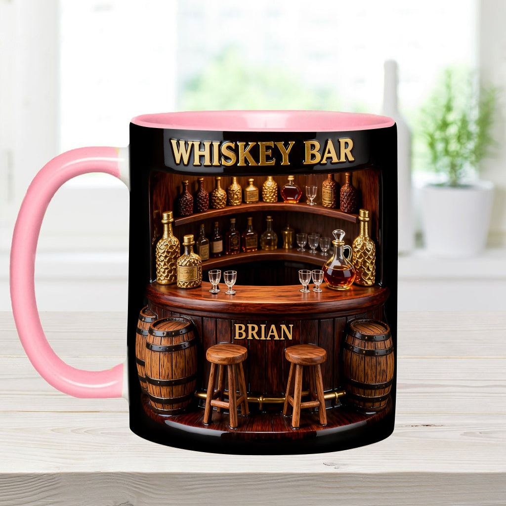 Whisky-Bar – Personalisierter Whiskybecher mit Akzenten und Untersetzer
