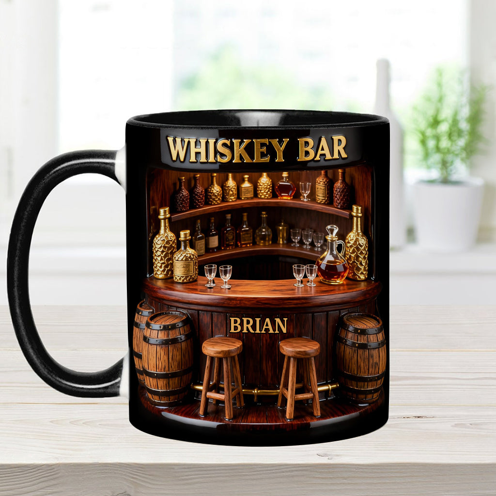 Whisky-Bar – Personalisierter Whiskybecher mit Akzenten und Untersetzer