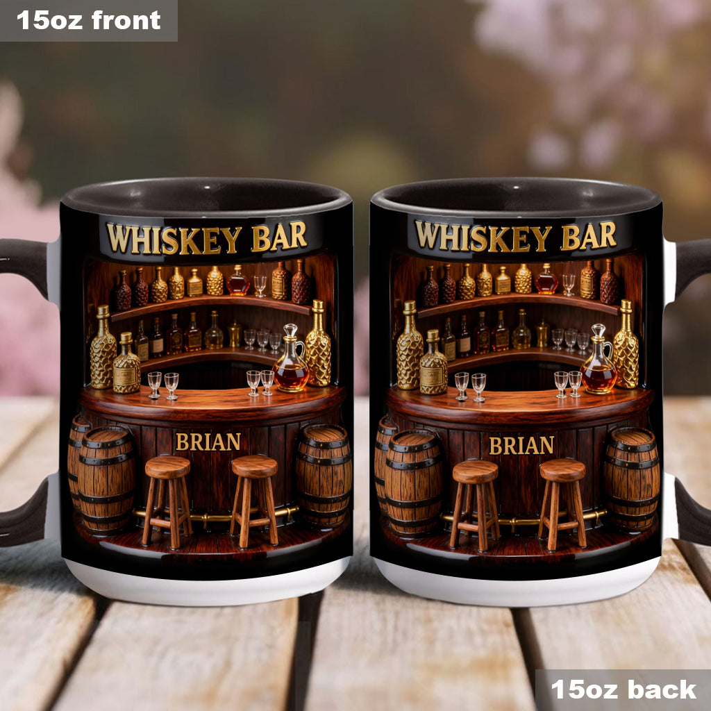 Whisky-Bar – Personalisierter Whiskybecher mit Akzenten und Untersetzer