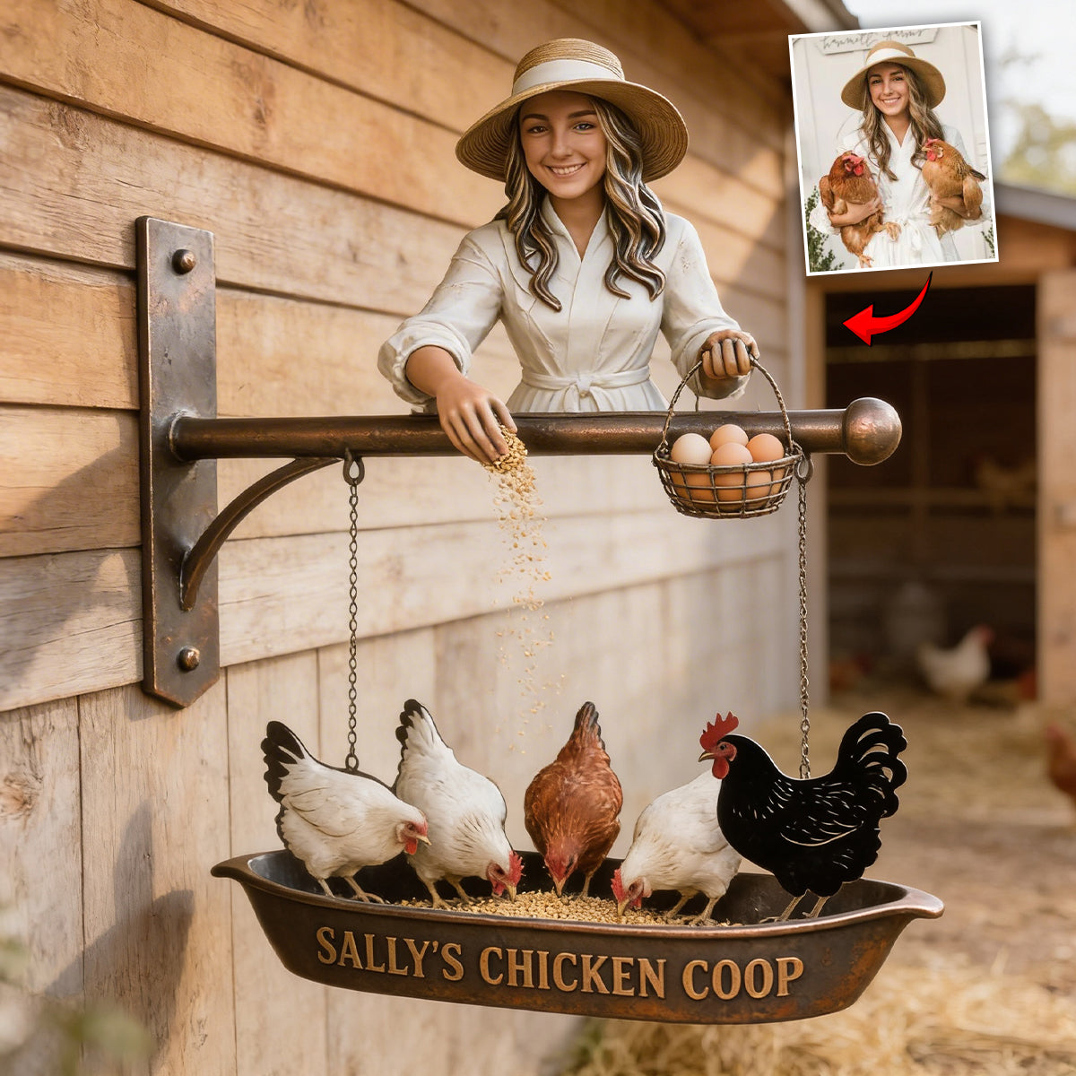 Custom Any Photo My Chicken Coop - Personalized Chicken Wooden Wall Mount Sign