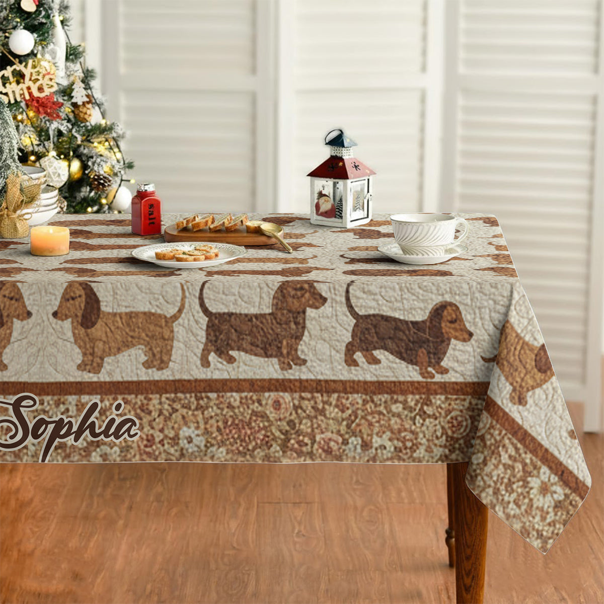 Love Dachshund - Personalized Dachshund Table Cloth Cover