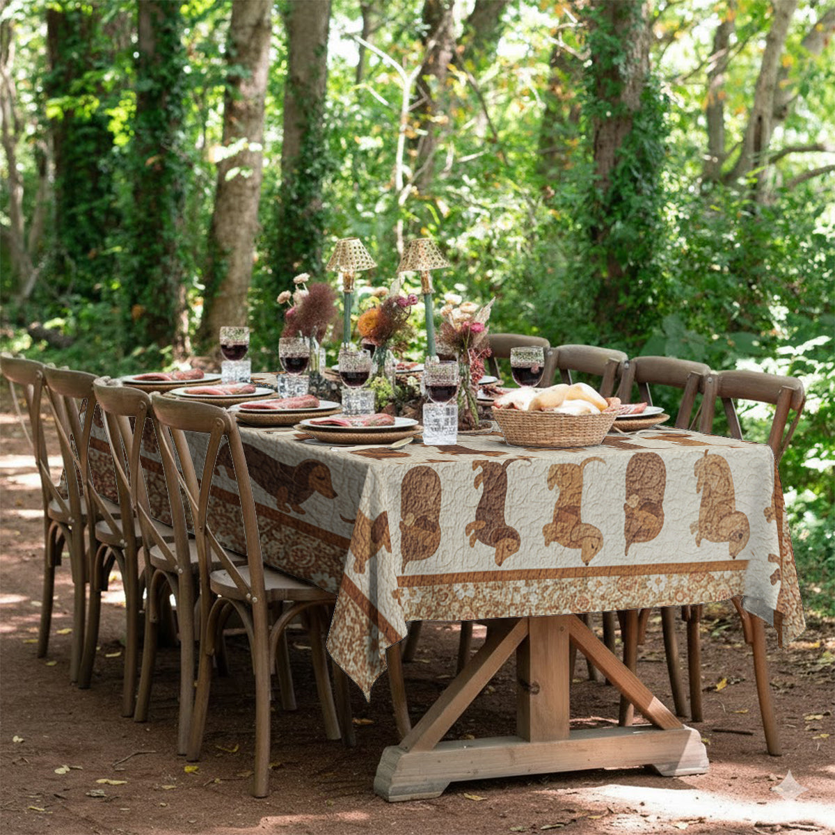 Love Dachshund - Personalized Dachshund Table Cloth Cover