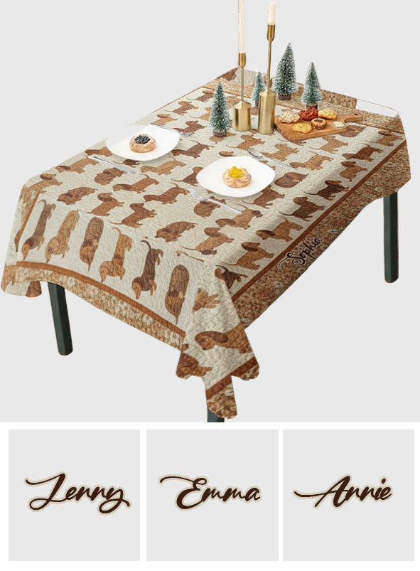 Love Dachshund - Personalized Dachshund Table Cloth Cover