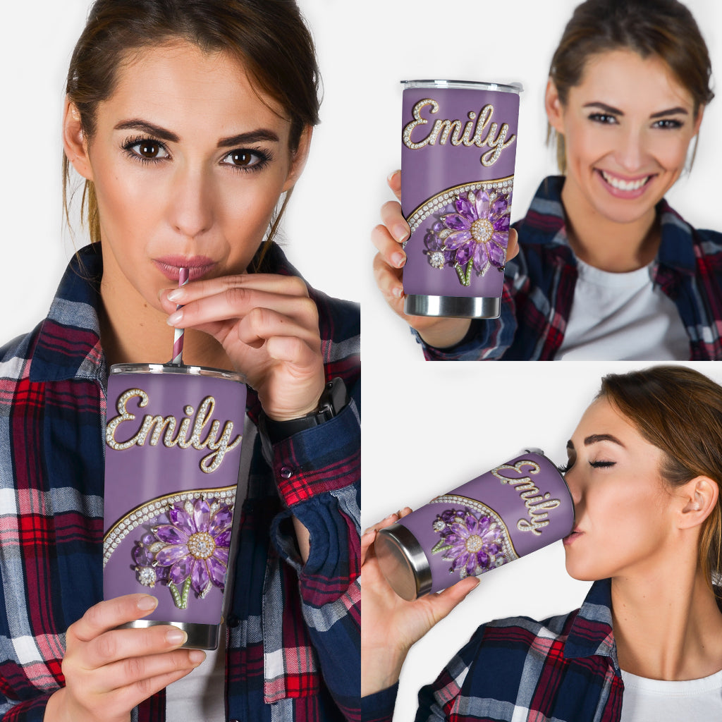 Selbstliebe - Geschenk für Sie - Personalisierter Geburtsmonat Blumenbecher