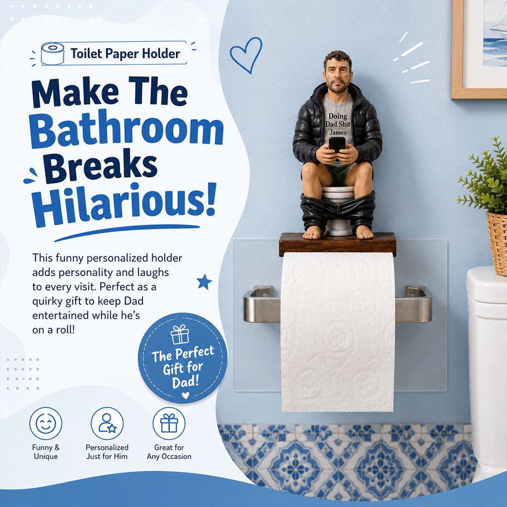 Beste Tageszeit - Personalisierter Toilettenpapierhalter für Väter