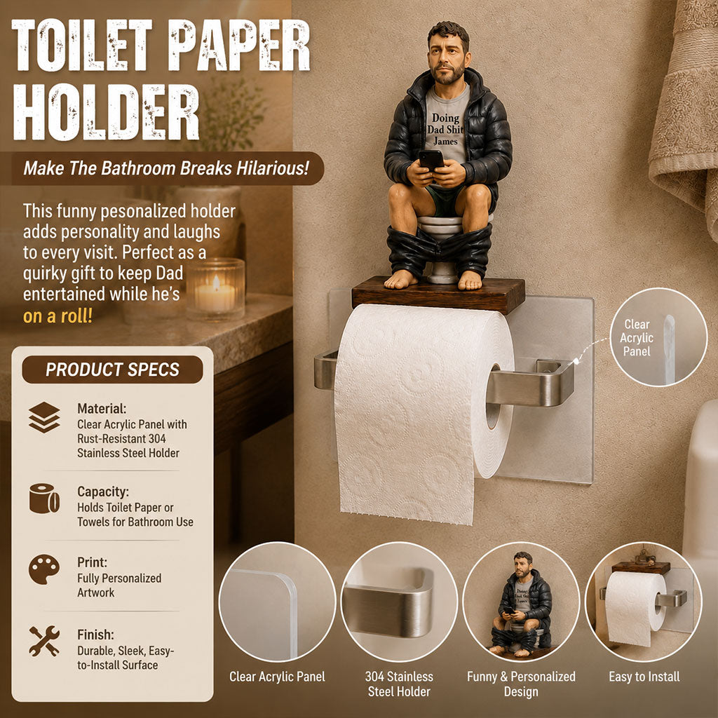 Beste Tageszeit - Personalisierter Toilettenpapierhalter für Väter