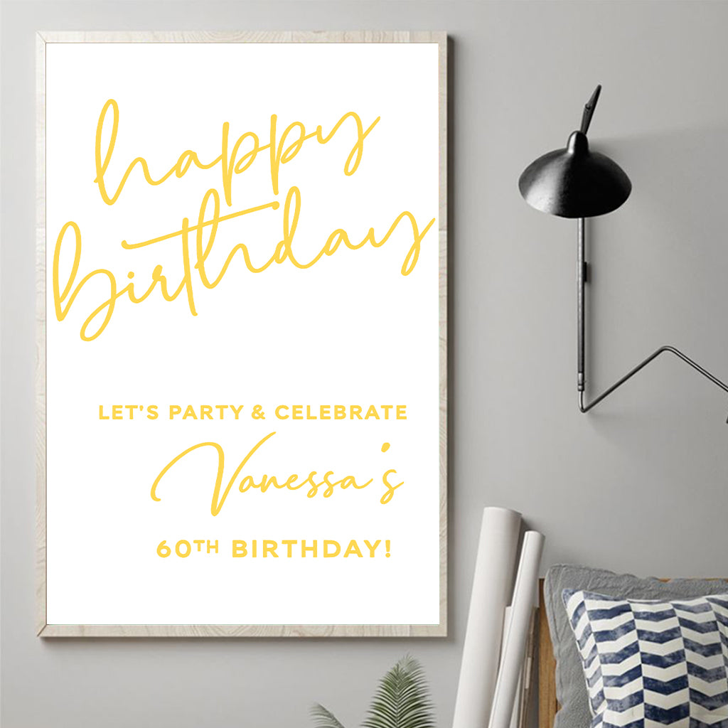 Happy Birthday - Personalized Birthday Canvas And Poster