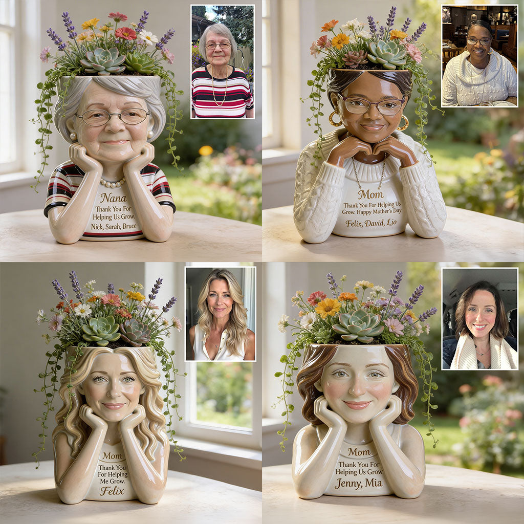 Thank You For Helping Me Grow - Personalized Mother Acrylic Pot