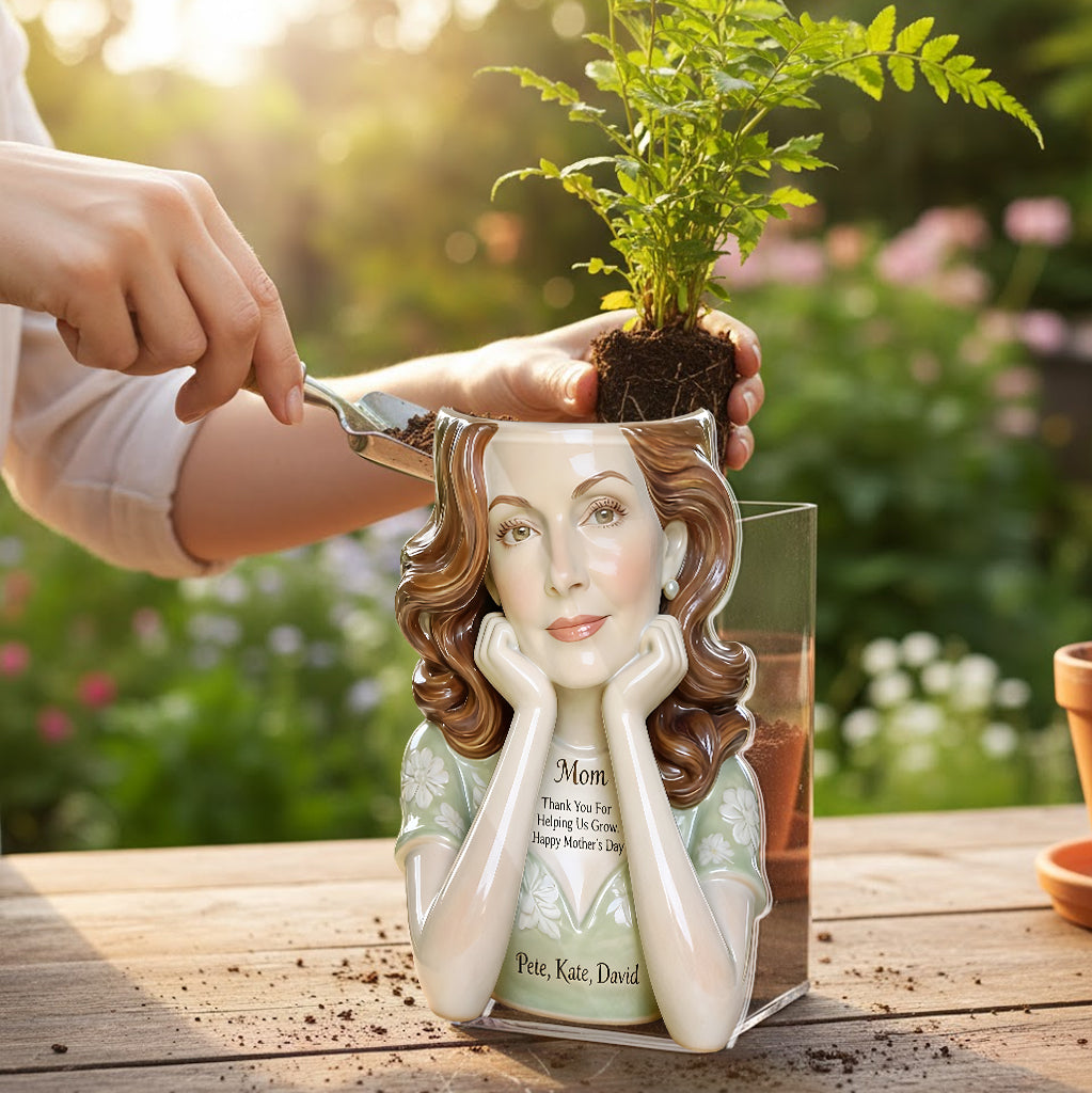Thank You For Helping Me Grow - Personalized Mother Acrylic Pot