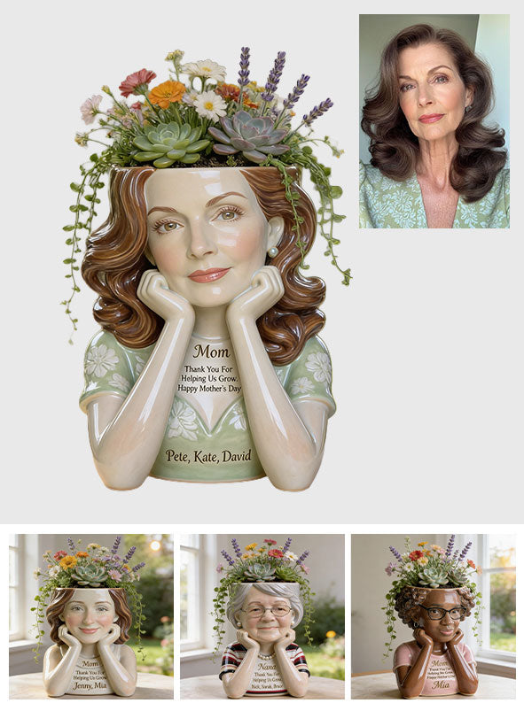 Thank You For Helping Me Grow - Personalized Mother Acrylic Pot