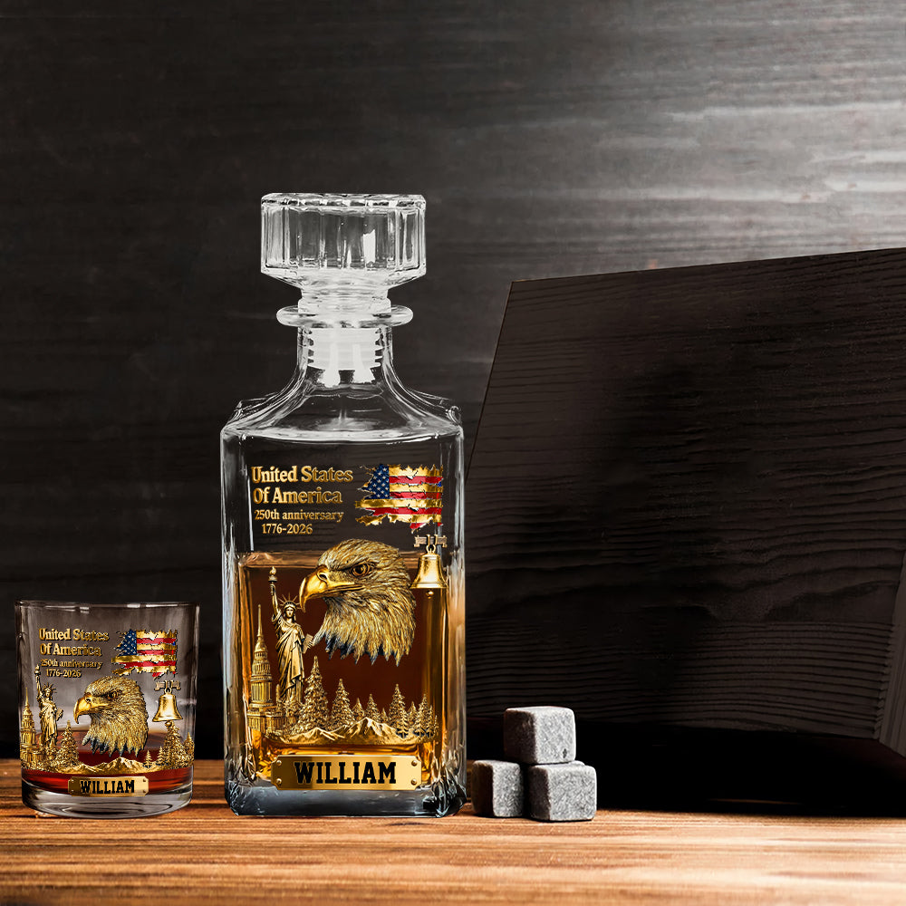 250-jähriges Jubiläum – Personalisiertes Whiskyglas mit Weißkopfseeadler-Motiv