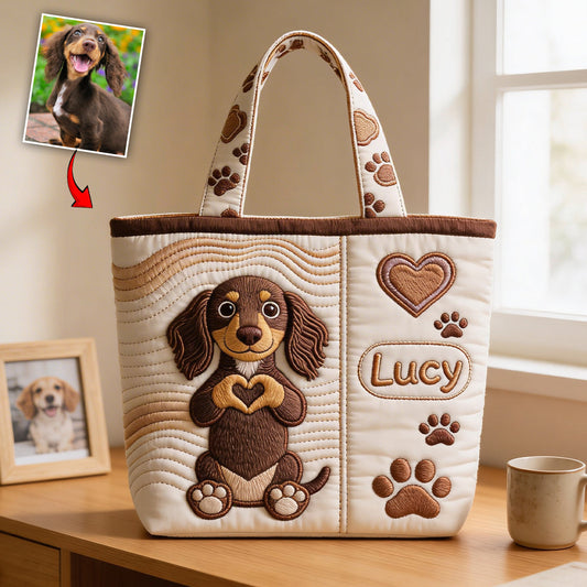 Love Dogs - Personalized Dog Quilted Tote Bag