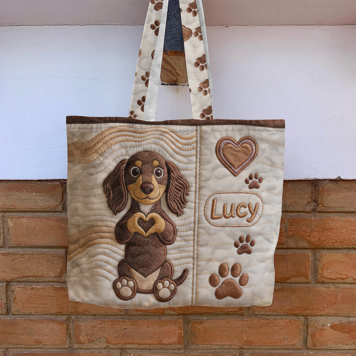 Love Dogs - Personalized Dog Quilted Tote Bag