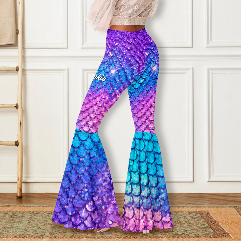 To Be A Mermaid - Personalized Mermaid Flare Leggings