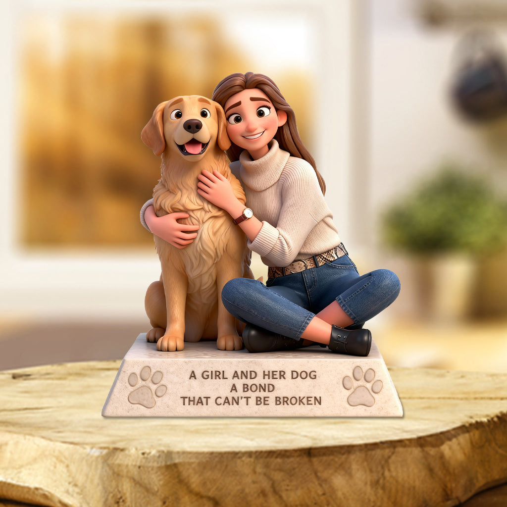 A Girl/Man And Her/His Dogs Custom From Any Photo - Personalized Dog Custom Shaped Acrylic Plaque