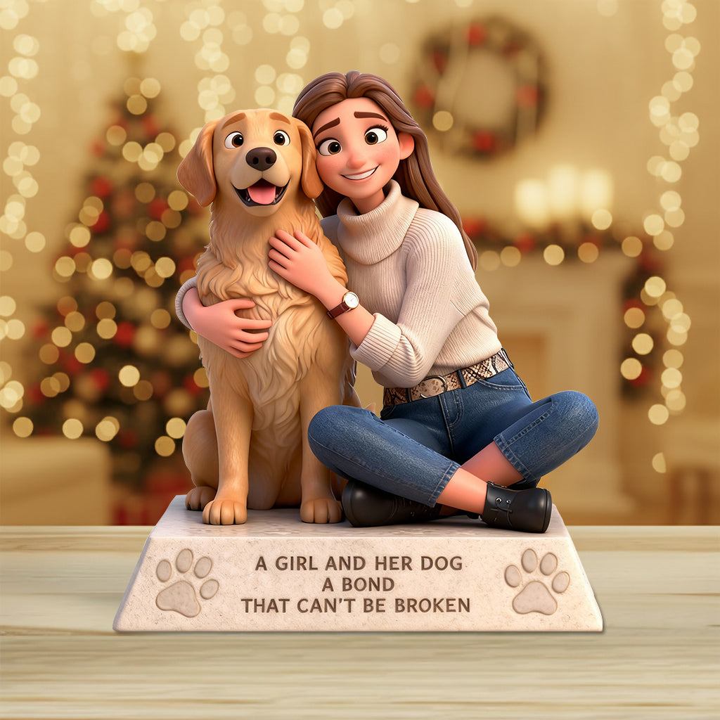 A Girl/Man And Her/His Dogs Custom From Any Photo - Personalized Dog Custom Shaped Acrylic Plaque