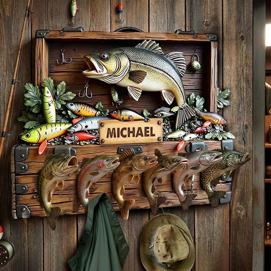 Reel Fun Perfect Gift For Fishing Lovers - Personalized Fishing Shaped Hanging Organizer