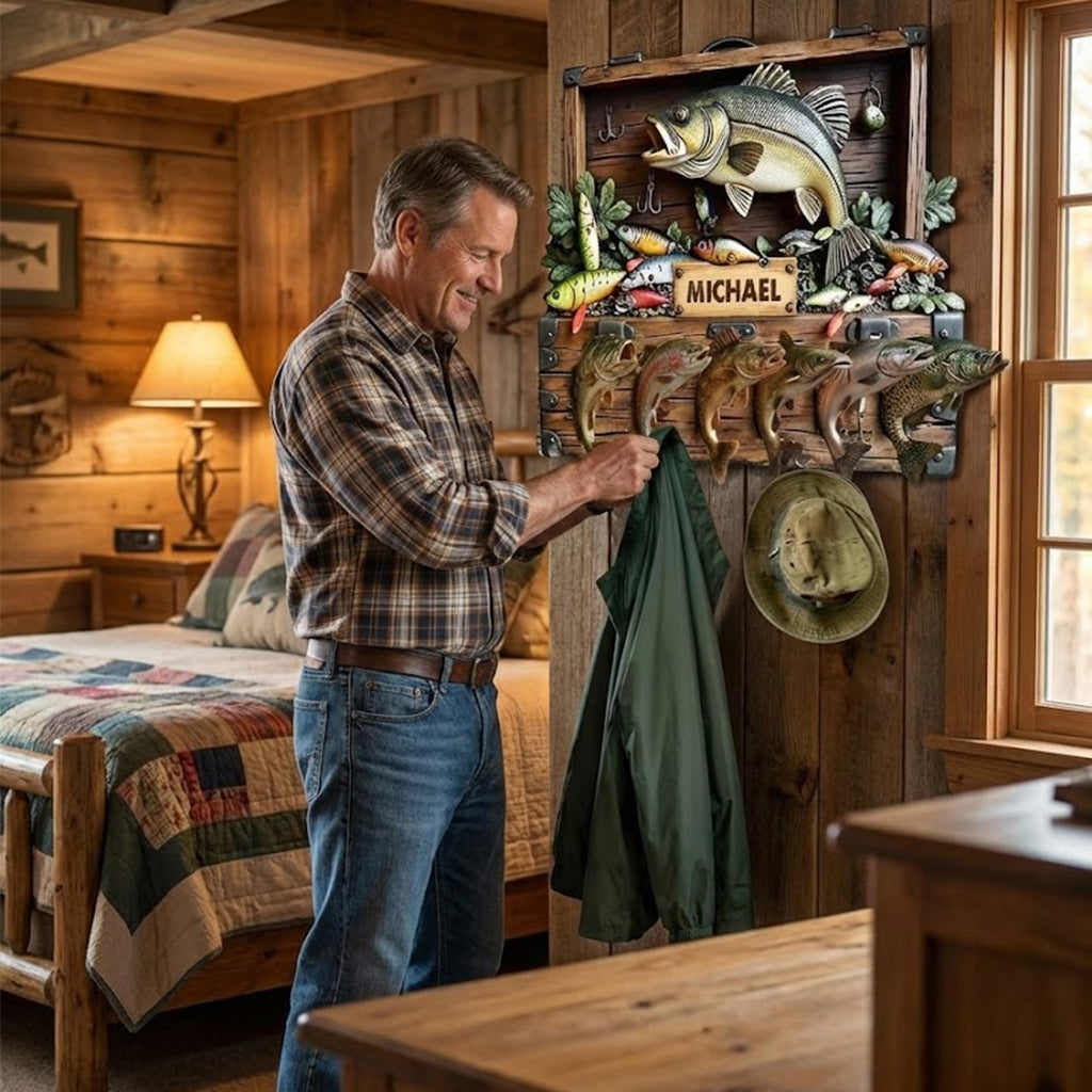 Reel Fun Perfect Gift For Fishing Lovers - Personalized Fishing Shaped Hanging Organizer