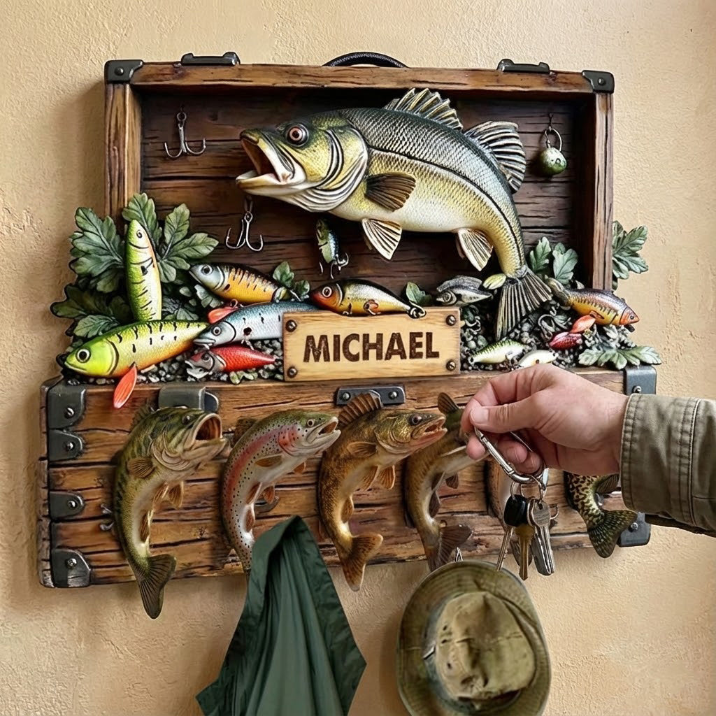 Reel Fun Perfect Gift For Fishing Lovers - Personalized Fishing Shaped Hanging Organizer