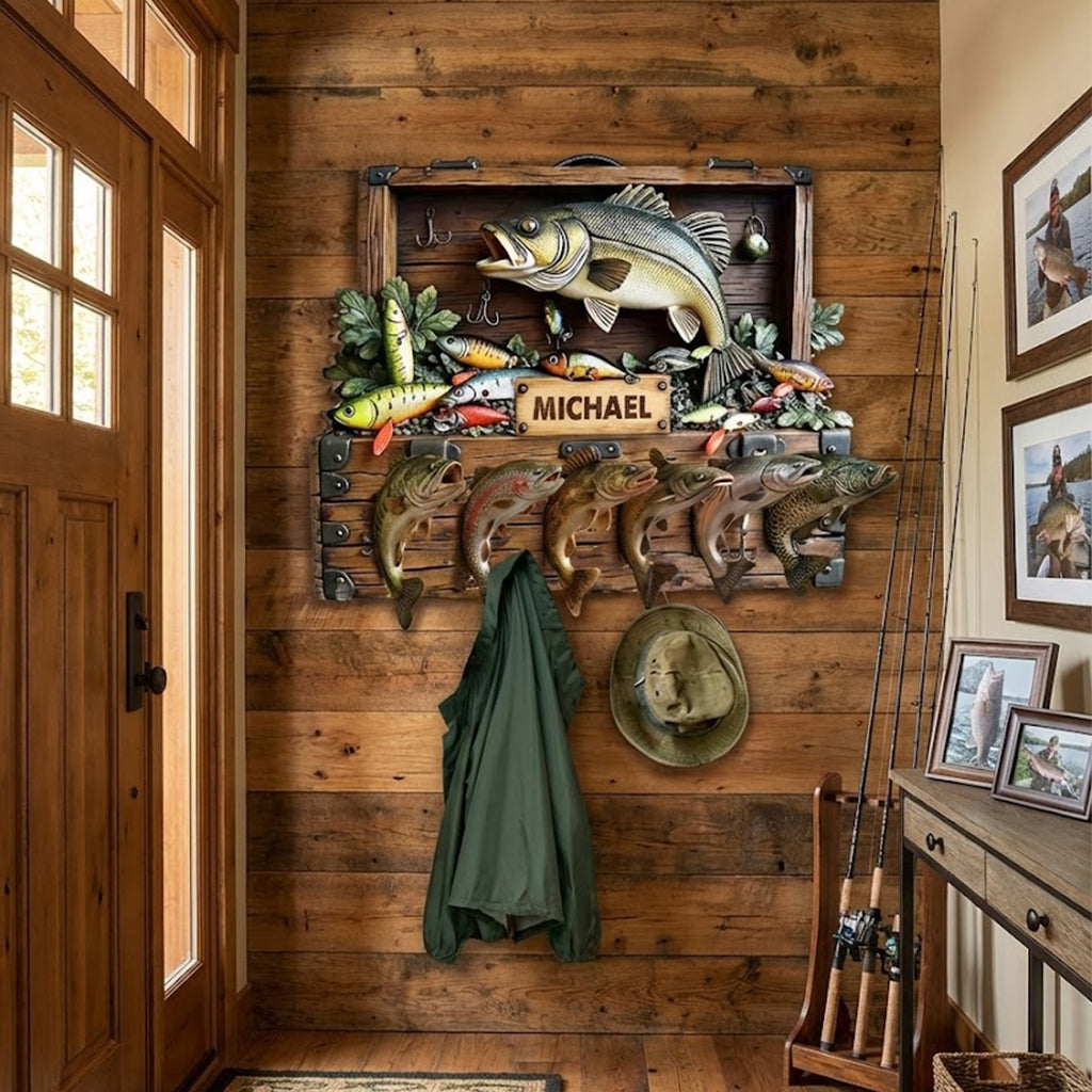 Reel Fun Perfect Gift For Fishing Lovers - Personalized Fishing Shaped Hanging Organizer