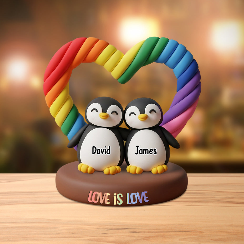 Love Is Love - Personalized LGBT Support Custom Shaped Acrylic Plaque