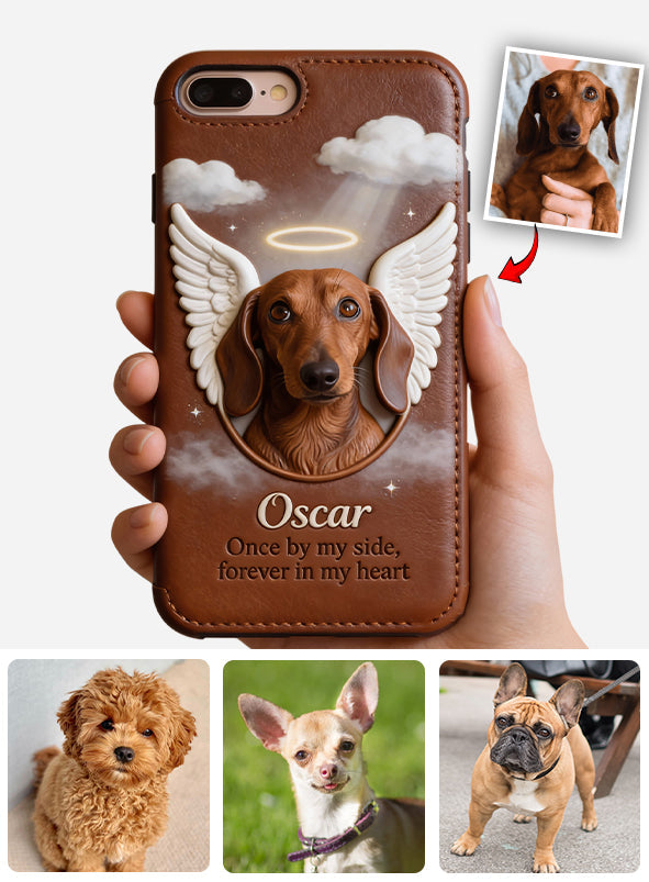 Once By My Side - Personalized Dog Leather Phone Case