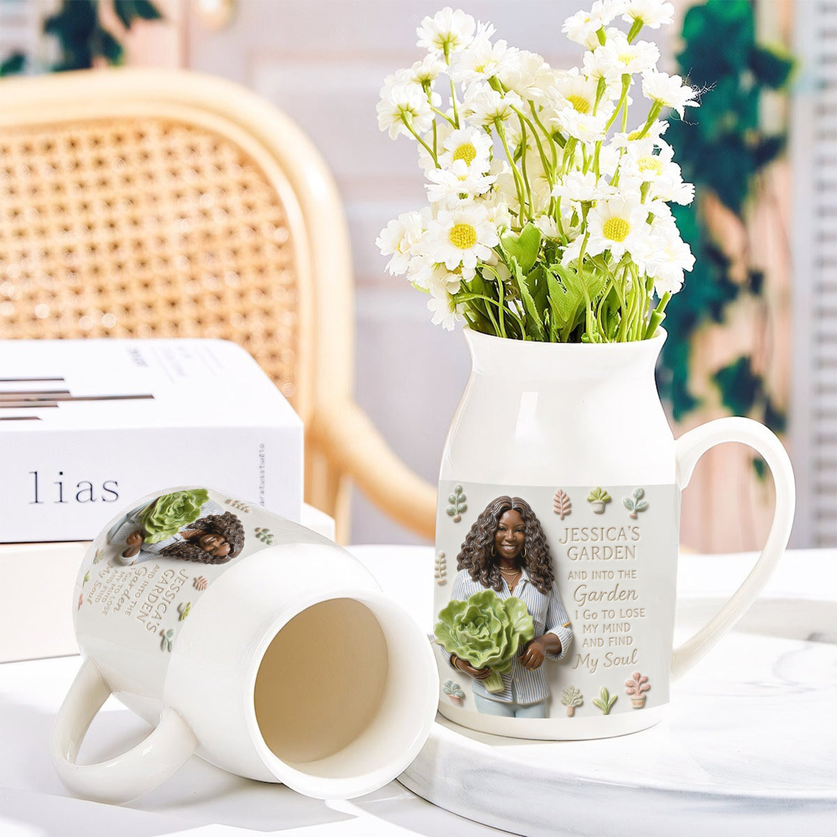 Cadeau pour les passionnés de jardinage - Vase à fleurs en céramique personnalisé