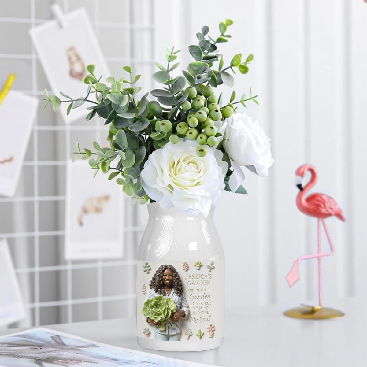 Cadeau pour les passionnés de jardinage - Vase à fleurs en céramique personnalisé